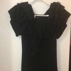 Black wool ruffle dress bird by juicy couture